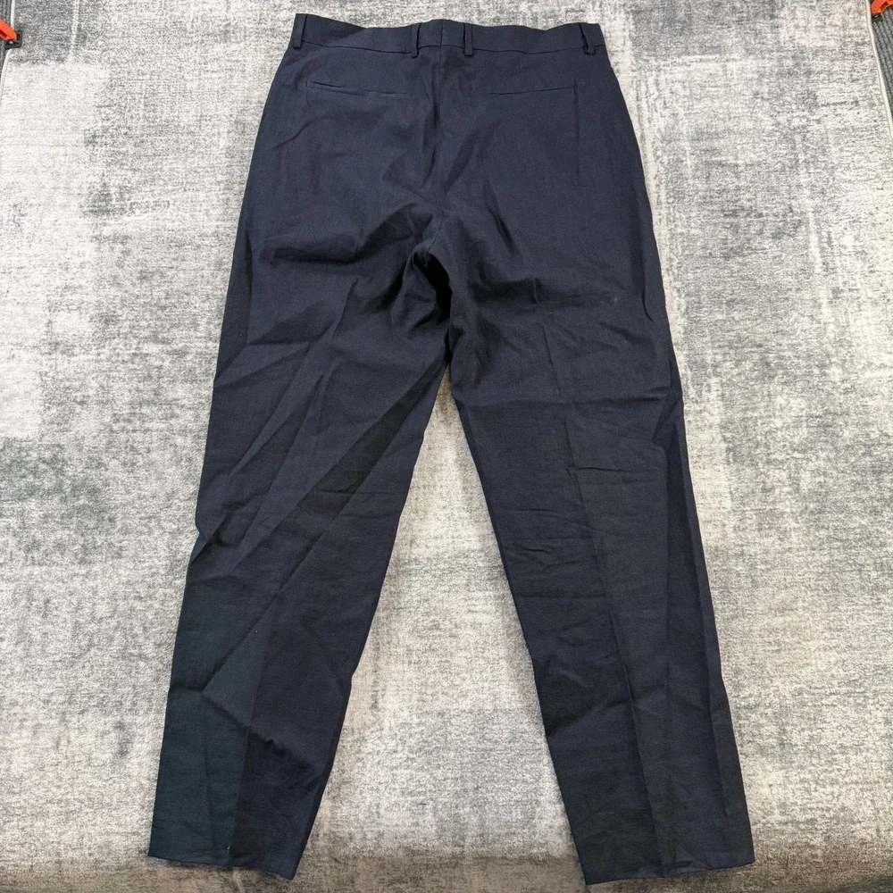 VTG Banana Republic Linen Dress Pants Mens 36 Navy Blue Suit Trousers Italy Y2K